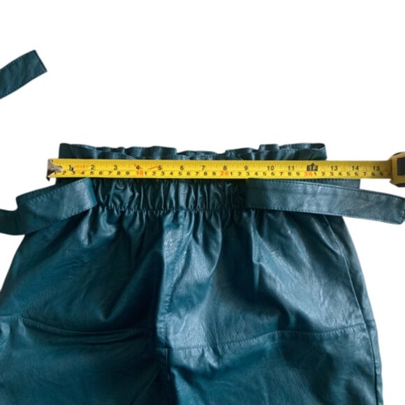 Made in Italy – Elegant Blue Faux Leather Skirt Medium - Picture 9 of 12